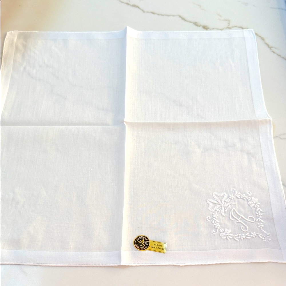 White Embroidered Handkerchief